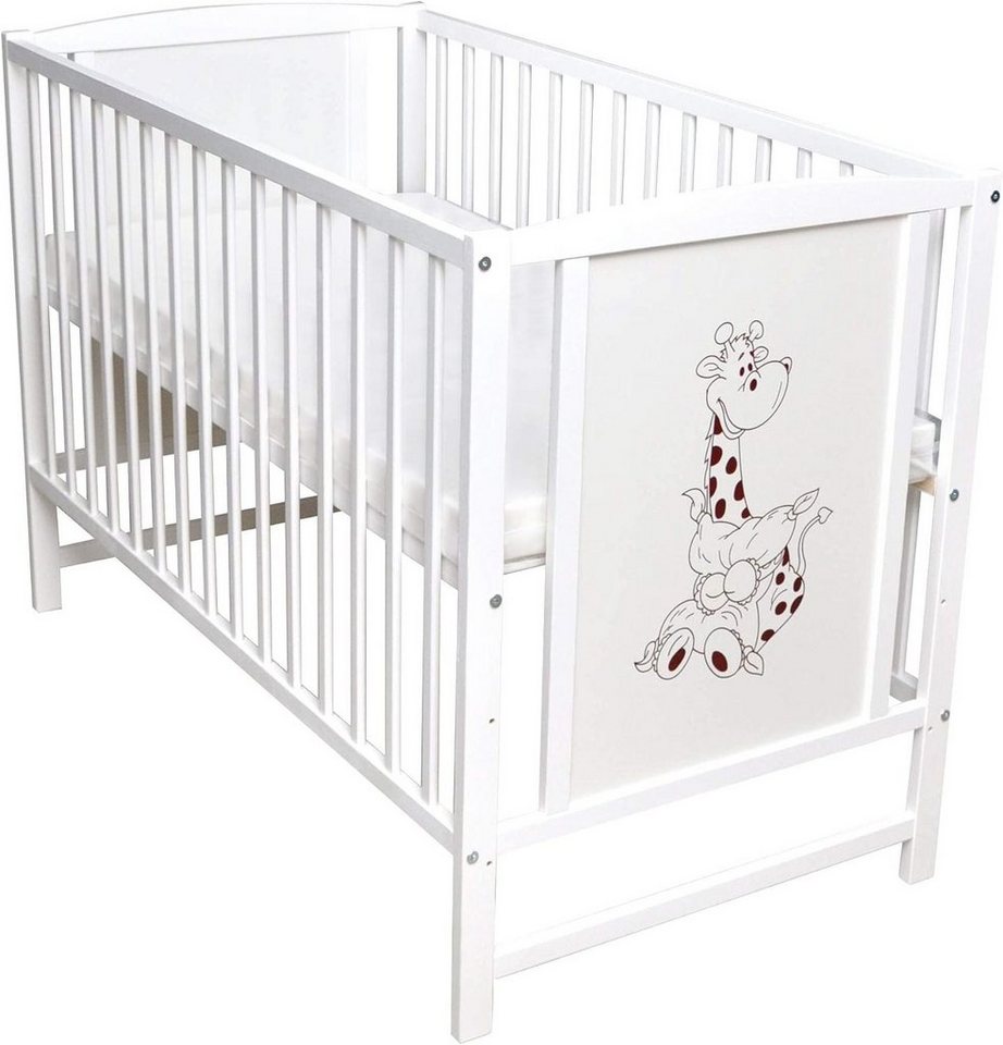 Dedstore-Baby Kinderbett Babybett Matratze 120x60 cm höhenverstellbar Motiv Giraffe (Spar Set, Komplett Set), mit Matratze von Dedstore-Baby