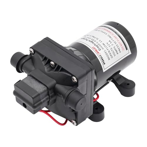 12V Membranpumpe 11,3L/min 55PSI – Selbstansaugende Wasserpumpe mit Druckschalter & Bypass, 124,6ft Förderhöhe, für Wohnmobil, Garten, Boot & Camping von DeeDuud