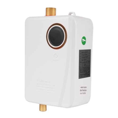 3500W Durchlauferhitzer mit LED-Anzeige IPX4 wasserdicht Edelstahl Wasserheizer (Weiß) von DeeDuud
