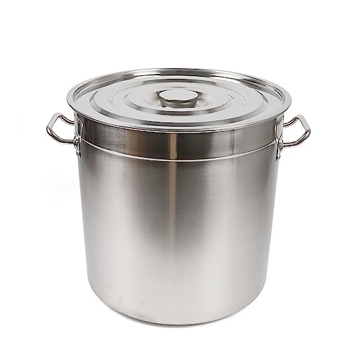 35l Kochtopf Edelstahl Cooking Pot Mit Anti-Rutsch-Rille Topfdeckel Und Griffe Verdickter Boden GroßE KapazitäT Suppentopf FüR Familie Und Restaurant von DeeDuud