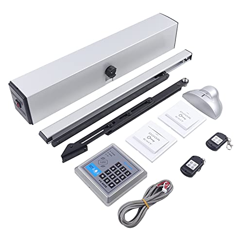 Automatischer Türöffner 50W, Türantrieb mit DC 24V Bürstenloser Motor Max Öffnungswinkel 120 Grad 2 Fernbedienung & Druckknopf 100-240V von DeeDuud