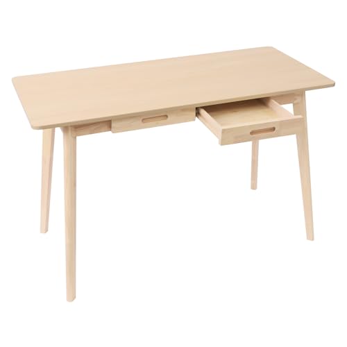 DeeDuud Moderner Schreibtisch aus Holz mit 2 Schubladen, 120×55×74 cm, Stabiler Computertisch, Arbeitstisch oder Schminktisch mit viel Stauraum (Holzfarbe) von DeeDuud
