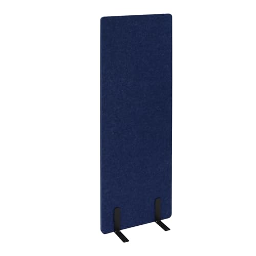 DeeDuud Raumtrenner 61 x 168 cm, Mobile Akustik Trennwand PET Raumteiler mit 4 universellen Rädern für Wohnzimmer Büro Restaurant (Blau) von DeeDuud