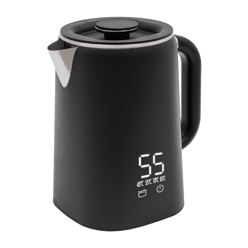 Edelstahl Wasserkocher 1,7L, Teekocher 1500W wasserkocher mit temperatureinstellung LED-Display automatischen Abschaltung für Tee Kaffee heißes Wasser von DeeDuud