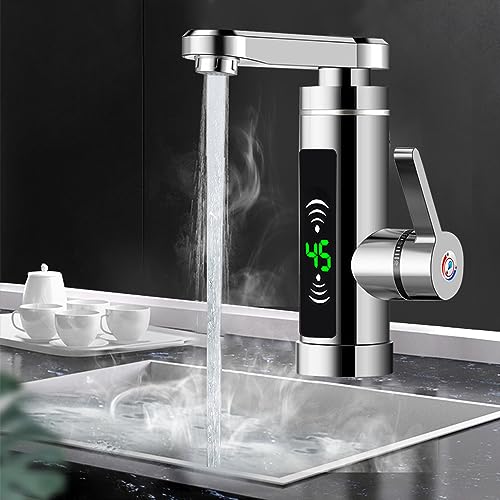 Elektrische Wasserhahn Edelstahl 3000w Sofort Warm Elektrische Mit Led Digital Display Screen 360º Drehung KüChenarmatur FüR Badezimmer Toilette Und KüChe von DeeDuud