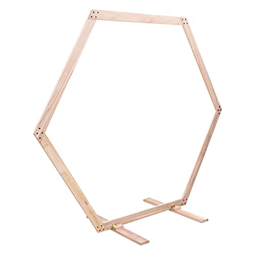 Hochzeitsbogen 2.33m Holz Ballonbogen Mit Grasnagel Retro Traubogen Gestell Hexagonal KulissenstäNder FüR Geburtstag Jahrestag Und Partydekorationen Hochzeitsbogen 2.33m Holz Ballonbogen Mit Grasnagel Retro Traubogen Gestell Hexagonal KulissenstäNder FüR Geburtstag Jahrestag Und Partydekorationen von DeeDuud