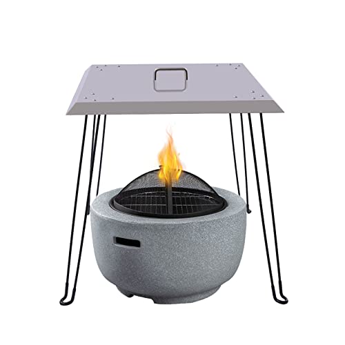 Outdoors Fire Pit Heat Deflector Grubenabdeckung 61 x 61cm Edelstahl Feuerschalenabdeckung mit Griff für Picknick und Abenteuer von DeeDuud