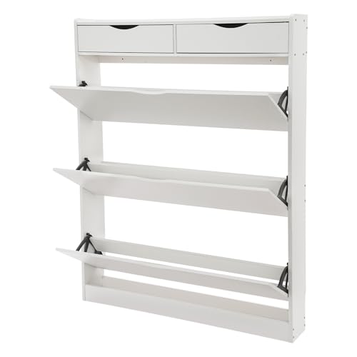 Schuhschrank mit 3 Klappen & 2 Schubladen – Moderner Platzspar-Schuhkipper für Flur & Eingang, 100×17×130 cm mit großem Stauraum und elegantem Design Schuhschrank mit 3 Klappen & 2 Schubladen – Moderner Platzspar-Schuhkipper für Flur & Eingang, 100×17×130 cm mit großem Stauraum und elegantem Design von DeeDuud