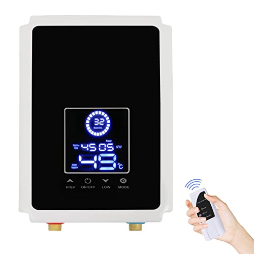 Wassererhitzer 30-55℃, 6500W Warmwasserbereiter mit Thermostatfunktion und Fernbedienung, IPX4 Durchlauferhitzer für Küchen Bäder Restaurant Hotel von DeeDuud