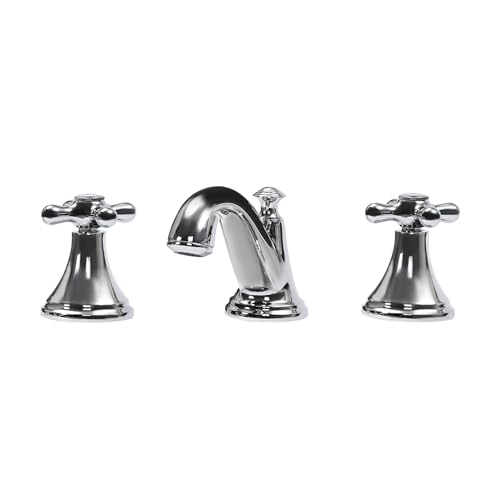 Wasserhahn Bad 3 Loch, Waschbecken Armaturen 2 Griffen Kalt- und Heißwasser G1/2" Schnittstelle Mischbatterie Waschbecken für Badezimmer Küchen Duschen Waschbecken (Silber) von DeeDuud