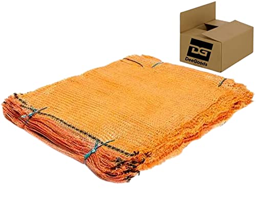 DeeGoods 100 Stück Raschelsäcke - Aufbewahrungssäcke für Obst und Gemüse - Kartoffelsack - Netzsack für Kaminholz Äpfel Kartoffeln (100, 41x63cm (12,5 kg)) von DeeGoods