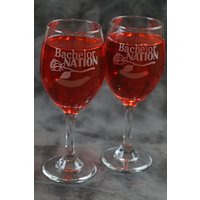 Bachelor Nation Geätzte Weingläser Weißwein 2Er Set von DeeLuxDesigns