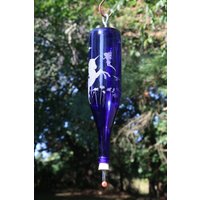 Geätzter Einhorn Fairy Garden Kolibri Futterhäuschen, Recycelte Weinflasche von DeeLuxDesigns