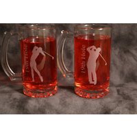 Golf 19 Loch 16 Unze Geätzter Oder Mattierter Becher Stein von DeeLuxDesigns