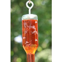 Neue Etched Kolibris Recycled 187 Ml Weinflasche Kolibri Oder Vogelhaus von DeeLuxDesigns