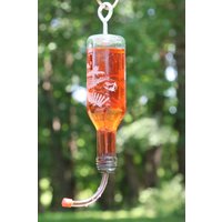 Neuer Geätzter Leuchtturm Recycled 187 Ml Weinflasche Kolibri Oder Vogelhäuschen von DeeLuxDesigns