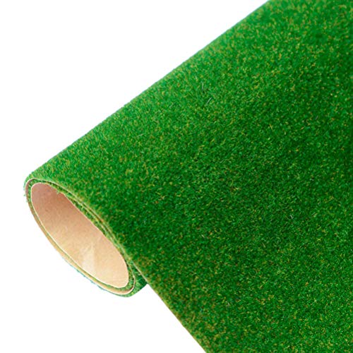 Deeabo 100 * 50 cm Dekorative Kunstrasenmatte, Nylon Wiesen Miniatur Gartenbau Grasmatten Dekoration, Diy Handgemachtes Architekturmodell Rasenpapier Im Freien Landschaftsrasen Grasmatte, Dunkelgrün von Deeabo