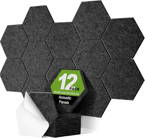 Hexagon Akustikplatten selbstklebend, Deecam 30X26X1 CM Hohe Dichte Akustikpaneele, Schwer Entflammbar/Schallschutz/Schmücken für Tür/schalldämmung/Wanddekoration/Decken und Akustische Behandlung Hexagon Akustikplatten selbstklebend, Deecam 30X26X1 CM Hohe Dichte Akustikpaneele, Schwer Entflammbar/Schallschutz/Schmücken für Tür/schalldämmung/Wanddekoration/Decken und Akustische Behandlung von Deecam