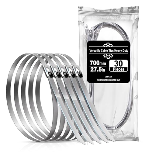 Kabelbinder Edelstahl 700 * 10MM, Kabelbinder Metall Rostfrei 30 Stück, Deecam Metallkabelbinder für Hitzeschutzband Auspuff, Kabelbündelung, Gartenpflege, Fester Zaun und Markise,Kabelbinder Stark Kabelbinder Edelstahl 700 * 10MM, Kabelbinder Metall Rostfrei 30 Stück, Deecam Metallkabelbinder für Hitzeschutzband Auspuff, Kabelbündelung, Gartenpflege, Fester Zaun und Markise,Kabelbinder Stark von Deecam