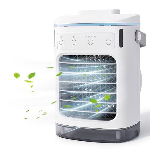 Tundra Freeze Mobile Klimaanlage 4-in-1 Pro, Tragbarer Luftkühler mit Große Kapazität Tank, 4 Windstufen, Nebel, USB-C, Timer & LED-Licht für Schlafzimmer Büro Camping von Deedlite