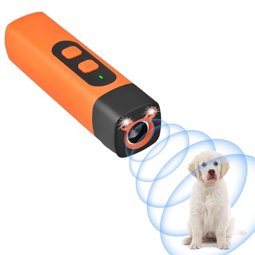 Ruhemeister Hund Pro, Wiederaufladbar Ultraschall-Bellstopper drinnen draußen, Anti-Bell-Gerät für Hunde mit 3 Einstellbaren Frequenzen LED-Taschenlampe, 15 m Reichweite, von Deedlite