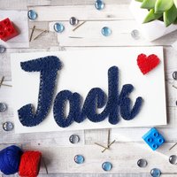 Jack Unique Geschenk Idee Custom Name Zeichen String Kunst Kinderzimmer Decor Personalisiert Boys Room Christening Geburtstagsgeschenk Von von DeeisforDaisy