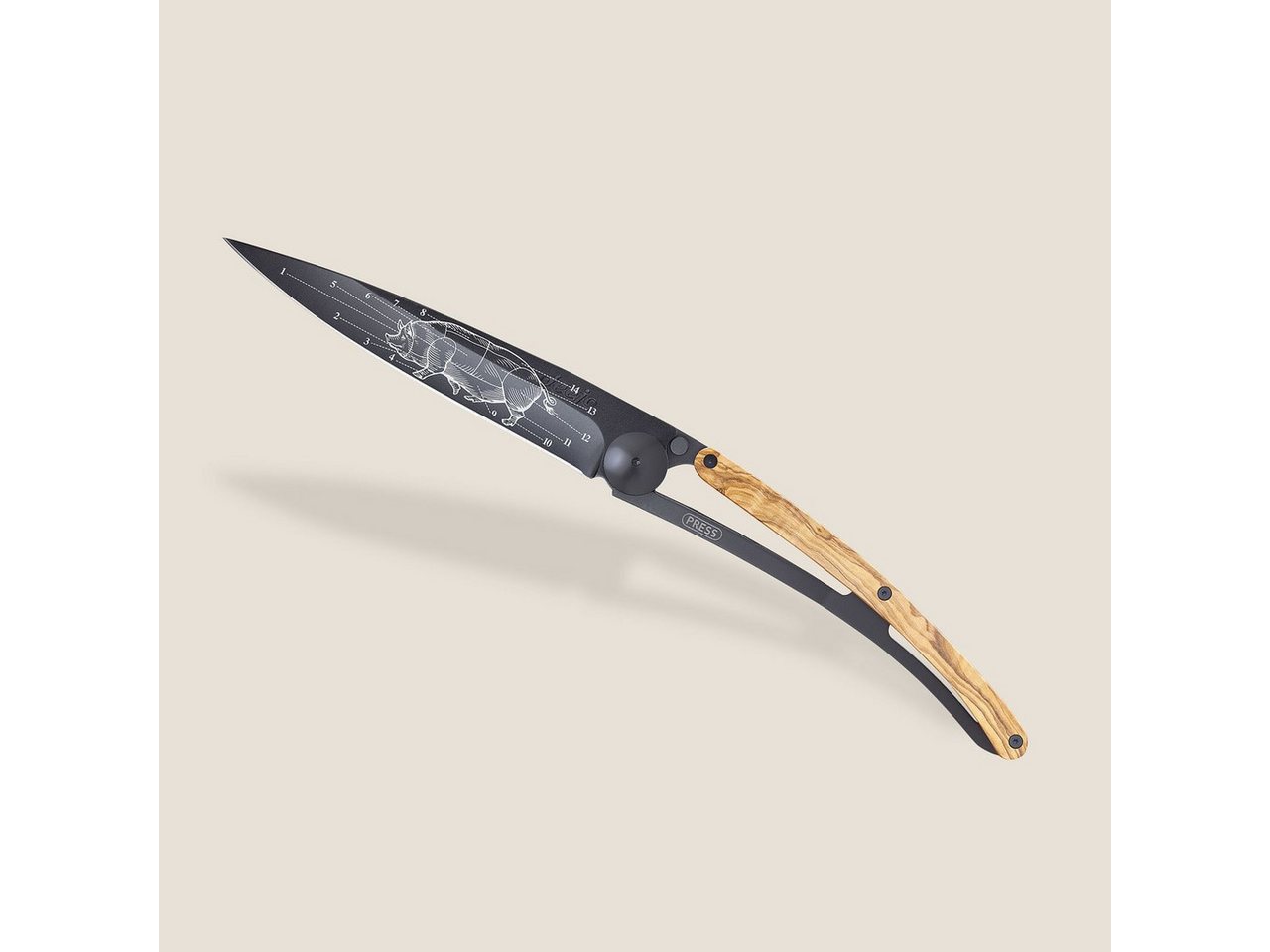 Deejo Universalküchenmesser Deejo 390g Olivenholz Küchenmesser von Deejo