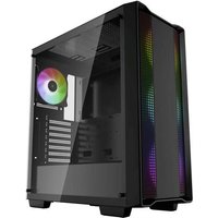 DeepCool CC560 Midi-Tower PC-Gehäuse Schwarz 4 Vorinstallierte LED Lüfter von DeepCool