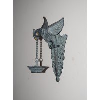 10 "' Zoll Messing Papagei Wand Öldocht Diya | Ratnatraya Adler Lampenfassung Wandbehang Dekoration von DeepEnlightenment