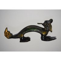 10 "' Zoll Monster Dragon Türgriff | Messing Feuerdrache Form Innentürgriff von DeepEnlightenment