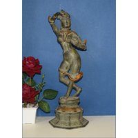 16 "' Zoll Anmutige Khajuraho Apsara Antike Statue | Schlange Gewickelt Dancing Lady Schwere Messing Skulptur Gewicht - 4.460 Kg Ca von DeepEnlightenment