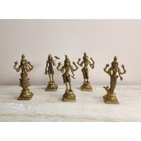 9, 5 "Zoll Lange Dashavatara Statuen | Messing 10 Inkarnationen Von Lord Vishnu Zuhause Tempel Religiöses Dekor von DeepEnlightenment