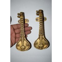 18 cm Royal Sitar Türgriff-Set | Messing Gitarren-Türgriff Instrumenten-Thema Dekor von DeepEnlightenment