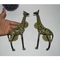 9'' Zoll Giraffe Pull Set | Messing Dekor Almirah Türgriff Langes Halstier von DeepEnlightenment