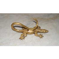 9'' Zoll Reptilien Form Tischdekoration | Büro Messing Eidechse Home Desktop Artikel Dekor von DeepEnlightenment