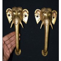 Elefant Gesicht Form Messing Türgriff | Valentinstag Dekoration Im Eingangsbereich von DeepEnlightenment