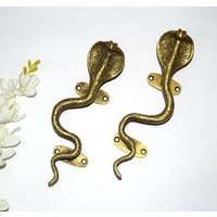 Exquisite Schlangen Türzieher | Cobra Schlangenfiguren Türgriff Set Handarbeit Messing von DeepEnlightenment
