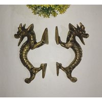 Feuerdrache Türgriff Set | Messing Feng Shui Drachen Fabelwesen Design Pull von DeepEnlightenment