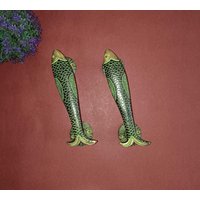 Fisch Türgriff | Messing Handgefertigte in Grün Und Goldene Farbe von DeepEnlightenment