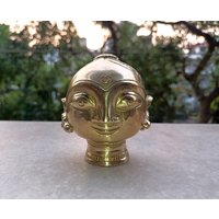 Gauri Kopf Skulptur Guss Metall Gesicht Gangaur Lady | Gemahlin Von Shiva Gottheit Messing Göttin Parvati Regal Statue Gewicht - 700 Gramm Ca von DeepEnlightenment