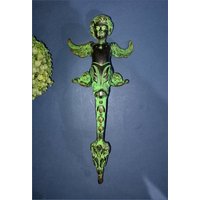 Heaven Baby Messing Türgriff | 12 "' Zoll Fliegender Engel Fenster Pull Handgeschnitzte Blumen-Gravur-Kunst von DeepEnlightenment