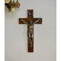 Jesus Christus Kreuz Skulptur | Messing Heilige Christliche Statue Kirchendekoration 12"Zoll von DeepEnlightenment