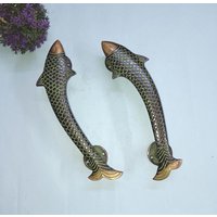 Maritimer Messingfisch-Türgriff | Fisch Form Einzigartiger Design Türgriff Wohndekor von DeepEnlightenment