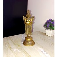 Meenakshi Haltelampe | Messing Öldocht Diya Ständer Lakshmi Staue Oild Tempel Dekor von DeepEnlightenment