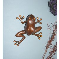 Messing Feng Shui Bullfrog Knocker | Niedlicher Türring in Amphibienform Raumdeko Handgemachte Wandfigur von DeepEnlightenment