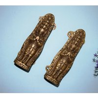 Messing Meenakshi Göttin Ziehen | Mehrfachkopf Türgriff Namaste von DeepEnlightenment