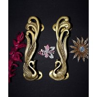 Messing Pfau Türgriff | 7 "' Zoll Heavy Base Peacock Haustürzubehör von DeepEnlightenment