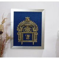 Messing Prächtiger Lord Ganpati | 16.2'' Zoll Gerahmt Tempel Prabhavali Heiliges Emblem Yali Schlangenbogen von DeepEnlightenment