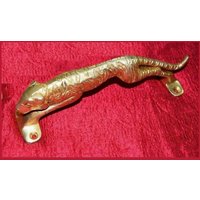 Messing Tiger Figur Türknauf | Kunsthandwerk Jaguar Form Griff Wohnzimmer Dekor von DeepEnlightenment