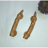 Messing Tusk Türgriff Set | 8 "' Zoll Lord Ganesha Griff Möbel-Türgriff von DeepEnlightenment
